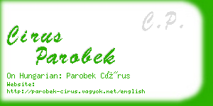 cirus parobek business card